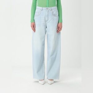 ICON Denim Poppy Eco Wide Leg Jeans Light Wash Raw Hem High Rise Size 27